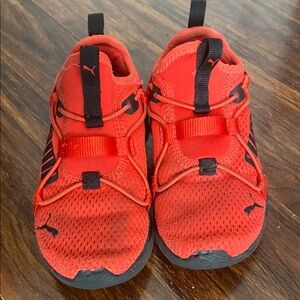 Puma Red and Black Sneakers with Quick-Lace System